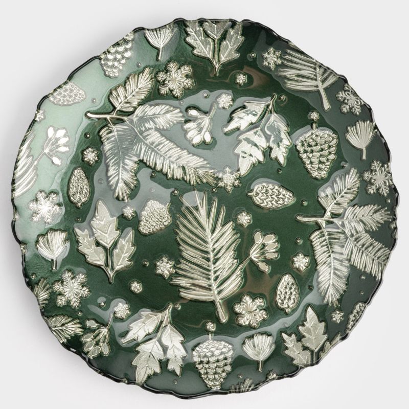 Новогоднее блюдо "Еловые ветки" 22 см