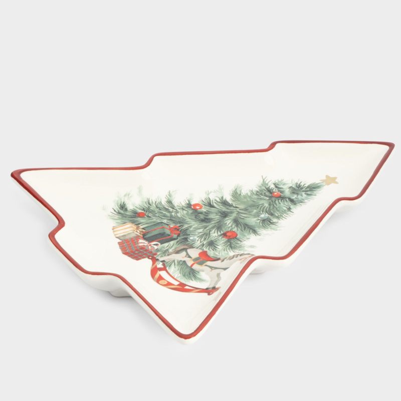 Новогоднее блюдо "Лошадка у елки" 30 см в подарочной упаковке