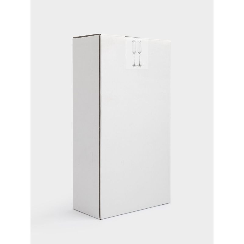 Новогодний набор бокалов для шампанского "Rhapsody" 230 мл, 2 шт с серебристым кантом