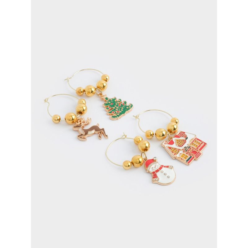 Набор подвесок для бокалов "Новогодние символы" 4 шт