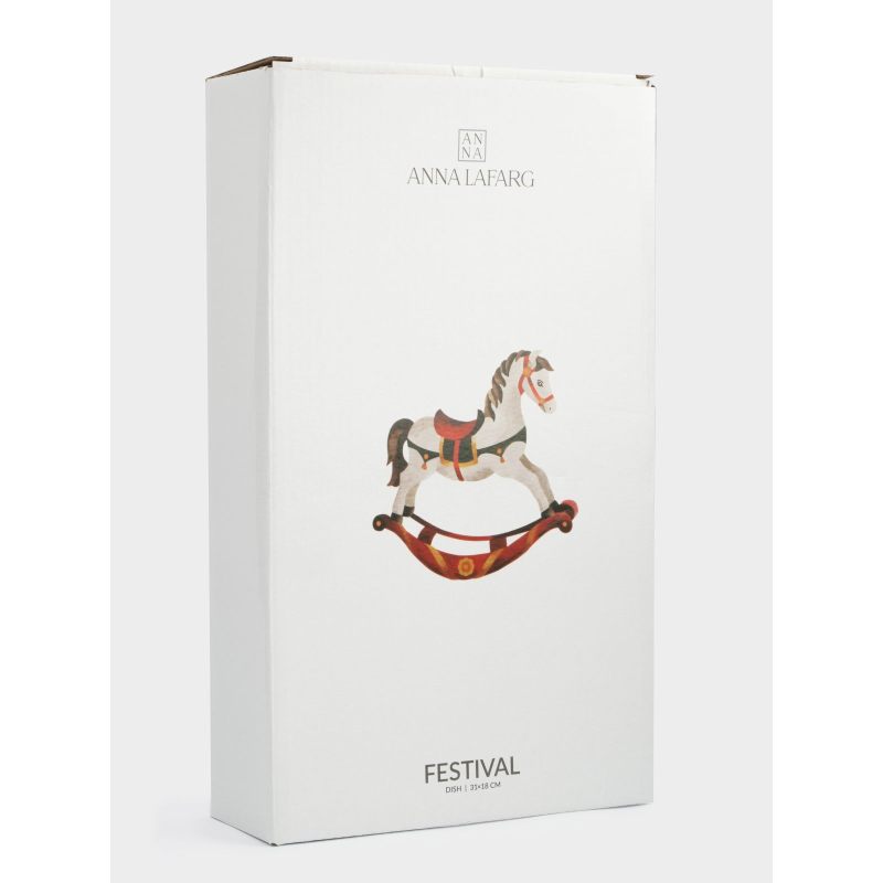 Новогоднее овальное блюдо "Festival Лошадка" 31 см