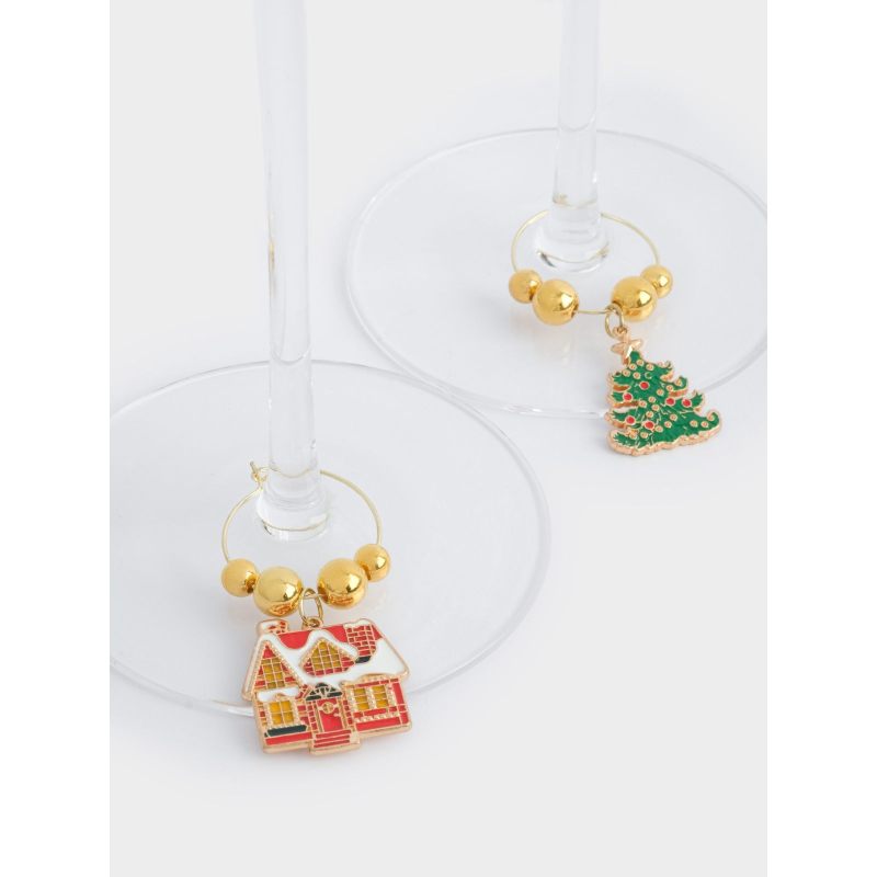 Набор подвесок для бокалов "Новогодние символы" 4 шт