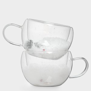 Набор новогодних чашек с двойными стенками "Ягоды и еловые ветки" 270 мл, 2 шт в подарочной упаковке