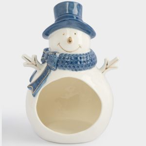 Новогодняя конфетница "Снеговик" 22х15 см