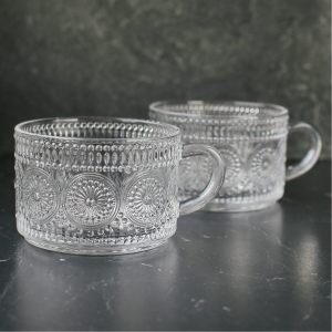 Чашка с рельефным орнаментом "Королевское Рождество" из стекла, 350мл