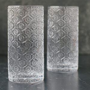 Новогодний стакан стеклянный прозрачный "Cherish" с цветком бегонии