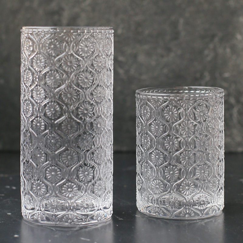 Набор новогодних стаканов "Cherish" с цветком бегонии для праздничной сервировки, 2 вида