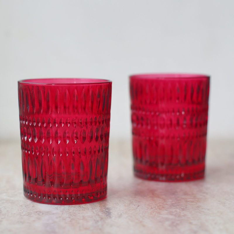 Праздничный набор стаканов "Бургунди" с рельефным узором, 2 вида