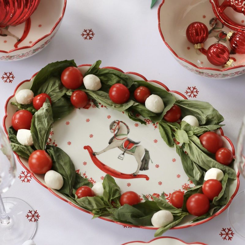 Овальное новогоднее блюдо "Christmas Traditions" 32см