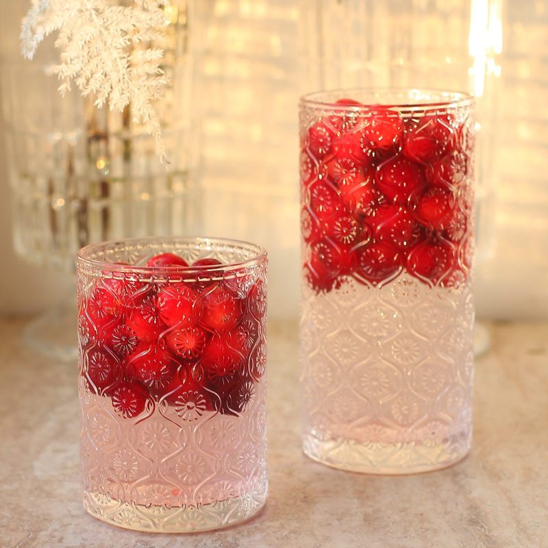 Набор стаканов "Cherish" с цветком бегонии для праздничной сервировки, 2 вида