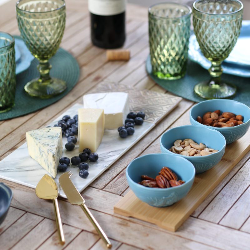 Менажница из 3-х чаш на бамбуковом подносе "Marine World Collection"