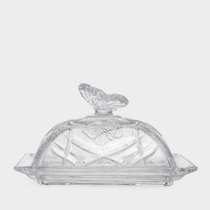 Масленка для сливочного масла стеклянная "Бабочка"