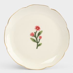 Тарелка десертная с золотистым кантом "Gentle flower" 17 см, в подарочной упаковке