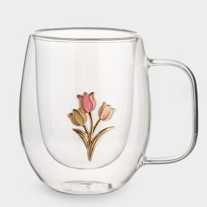 Подарочная кружка стеклянная с двойным дном 330 мл