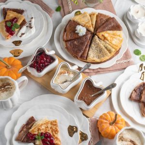 Набор для сервировки "Harvest Collection Перец" 3 чаши на бамбуковом подносе, с золотым ободком