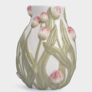 Ваза для цветов "Розовые тюльпаны" 19 см в подарочной упаковке