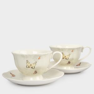 Набор чайных пар из фарфора "Butterfly garden" 2 шт в подарочной упаковке