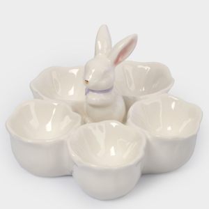 Подставка для яиц "Кролик в цветах" в подарочной упаковке