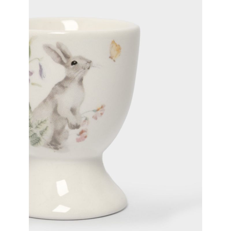 Подставка для яйца "Кролик с цветами" 7 см в подарочной упаковке