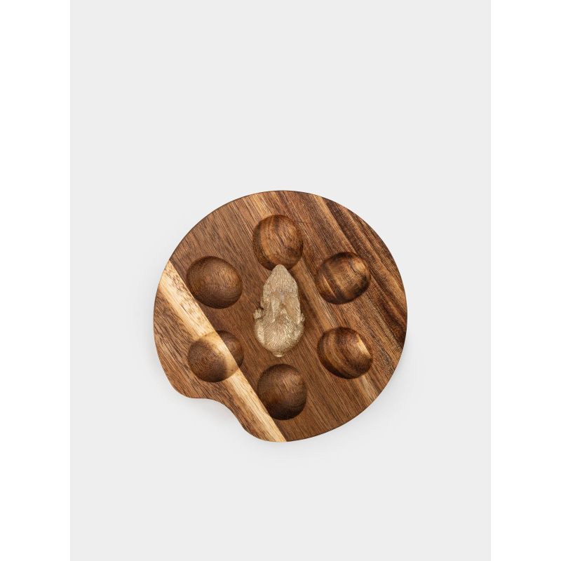 Подставка для яиц "Золотой кролик" деревянная, в подарочной упаковке