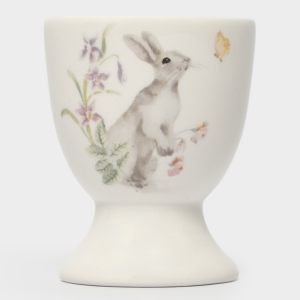 Подставка для яйца "Кролик с цветами" 7 см в подарочной упаковке