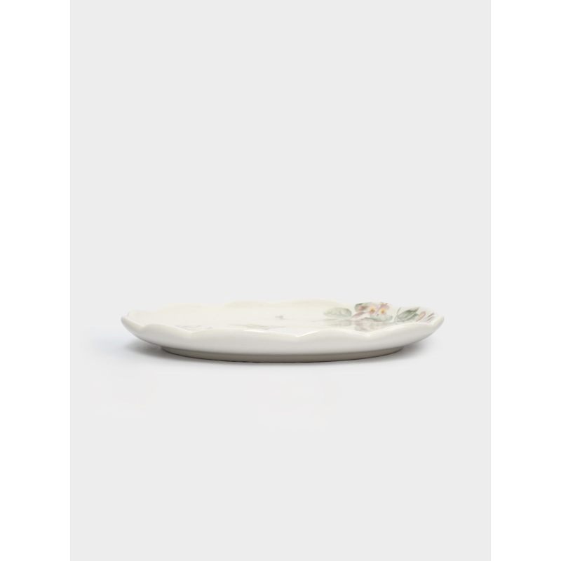 Тарелка пасхальная обеденная "Кролик с цветами" 25 см в подарочной упаковке