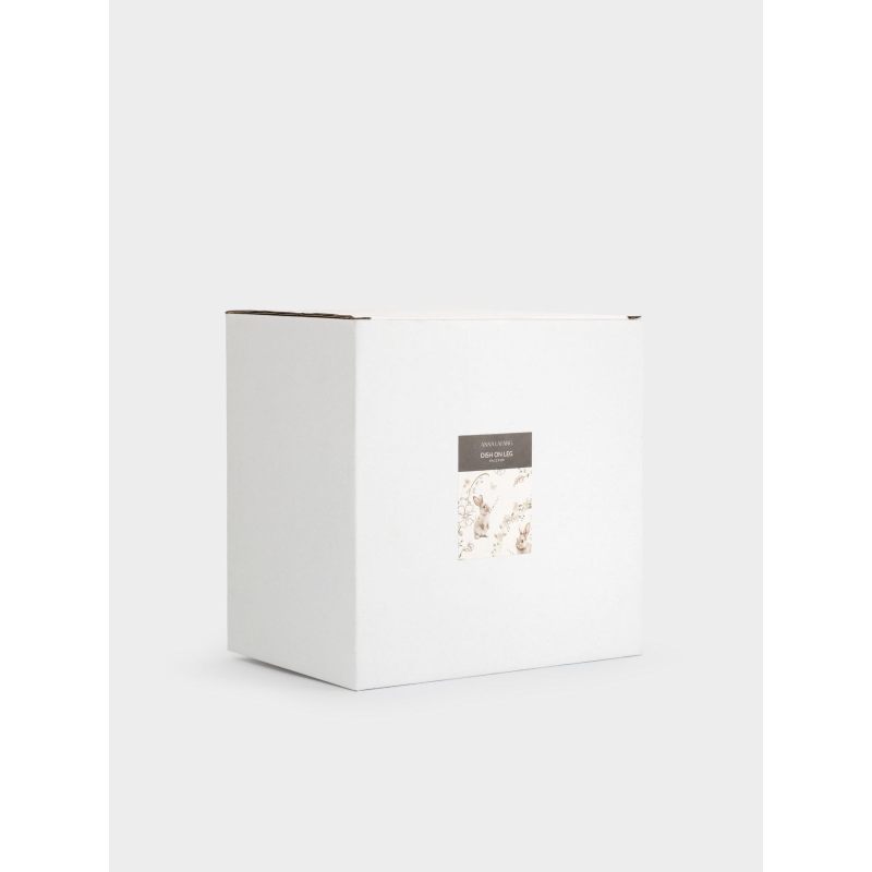 Пасхальное блюдо на ножке "Кролик с бантом" 19х12 см в подарочной упаковке