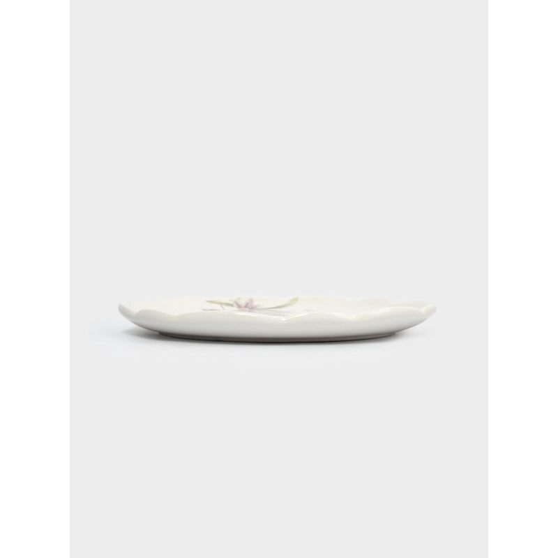 Тарелка пасхальная десертная "Кролик с цветами" 20 см в подарочной упаковке