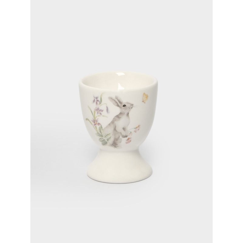 Подставка для яйца "Кролик с цветами" 7 см в подарочной упаковке