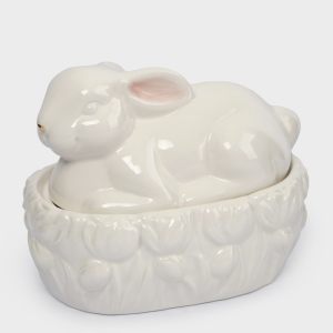 Пасхальная емкость для хранения "Белый кролик" в подарочной упаковке