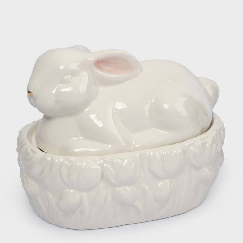 Пасхальная емкость для хранения "Белый кролик" в подарочной упаковке