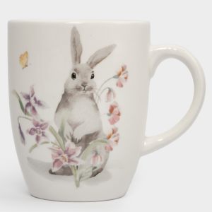 Кружка пасхальная "Кролик с цветами" 330 мл в подарочной упаковке