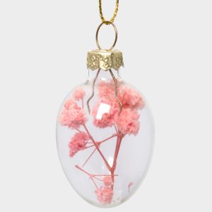 Подвеска декоративная "Яйцо пасхальное" из стекла с сухоцветами