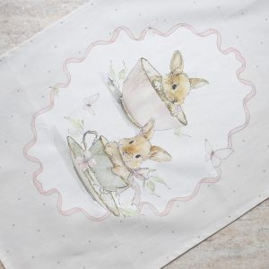 Полотенце кухонное пасхальное "Кролики в фарфоровой сказке"