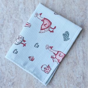 Полотенце кухонное вафельное "Гуси"