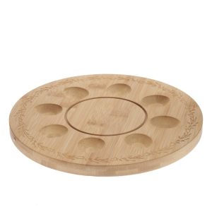 Деревянная подставка для яиц и кулича "Натуральная Пасха"