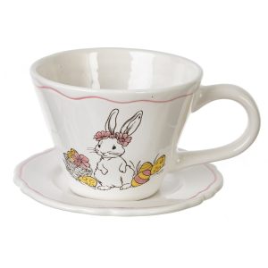 Пасхальная чайная пара "Зайка" 270 мл из фарфора