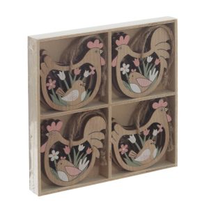 Набор пасхальных подвесных украшений "Петухи и курочки" 8 шт