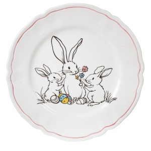 Тарелка пасхальная десертная "Мама - кролик с кроликами" 20,5 см
