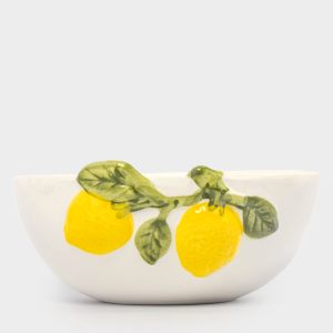 Салатник фарфоровый с лимонами "Limoncello" 16 см в подарочной упаковке