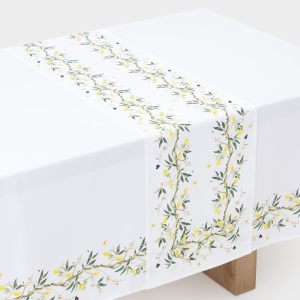 Дорожка на стол тканевая "Лимоны на ветках" 40х160 см