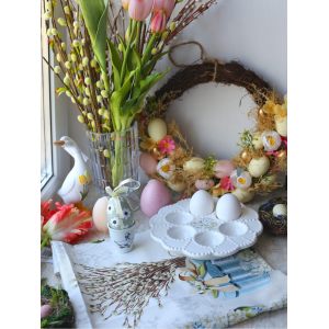 Ваза для цветов стеклянная на ножке