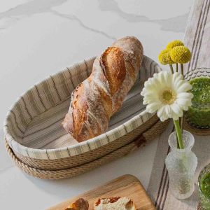 Корзина с крышкой для хранения /хлебница "Utah" со съёмным чехлом из джута