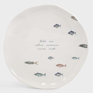 Тарелка обеденная с рыбками "Sea World" 25 см в подарочной упаковке
