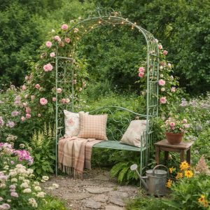 Садовая скамья с перголой