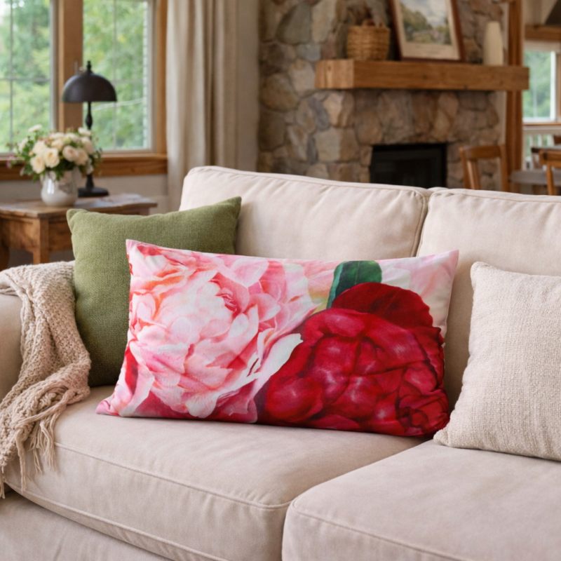 Подушка "Яркие пионы" 50х70 см