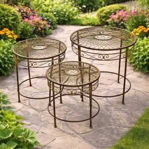 Набор из 3-х столиков "Зеленый сад"