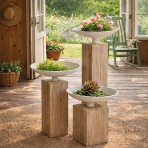 Набор интерьерных подиумов "Эко-Стиль" кашпо для растений на колоннах
