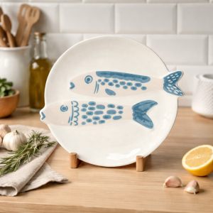 Блюдо сервировочное с рыбками "Sea world" 26х23 см