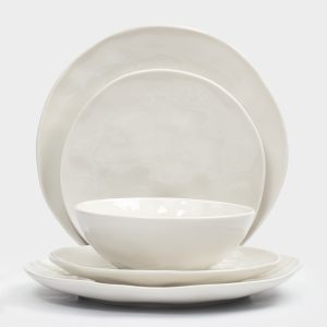 Сервиз обеденный "Barkhan" на 6 песон, мятый эффект фарфора в подарочной упаковке